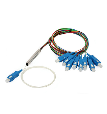 Divisor azul da fibra da maneira da fibra 8 do SC UPC, divisor do Plc 1x8 com bolha
