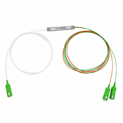 Divisor 1x2 do PLC da fibra de SC/APC G657A2 para conectores da caixa de distribuição 1