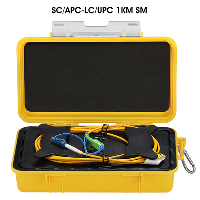 Anéis da fibra da caixa 1310/1550nm do cabo do lançamento da fibra ótica OTDR de SC/APC-LC/UPC 2km