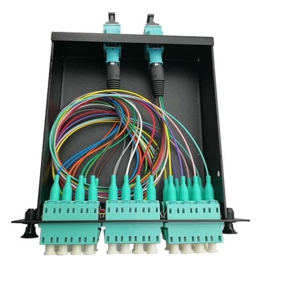 MPO/MTP - cerco modular da fibra do armário de painel de remendo 4u da gaveta do LC 12F
